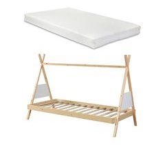 Cama infantil con colchón Siikajoki madera de pino [en.casa]
