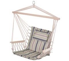Silla Colgante Madera, Algodón y Poliéster Outsunny