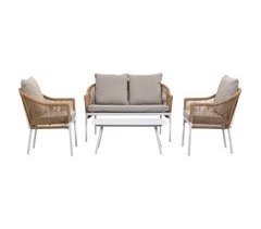 Conjunto de mesa, sofa y 2 sillones