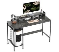 Mesa de Ordenador Melamina de Madera, Acero HOMCOM