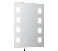 Espejo de Baño Vidrio, Aluminio, LED, Plástico kleankin