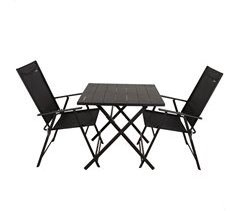 Aktive Conjunto plegable de jardín con mesa y 2 sillas de acero