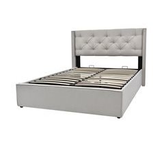 Cama de matrimonio de algodón con almacenaje 171x203