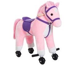 Caballito Infantil Felpa, Metal HOMCOM