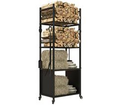 Leñero Metal Outsunny, hogar - climatización