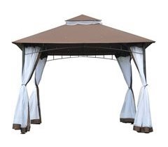 Cenador de Jardín Metal, Poliéster de densidad 160g/m² Outsunny 295x295