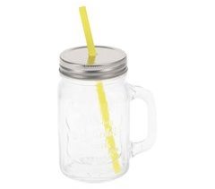 WELL HOME - Vaso de cristal con pajita