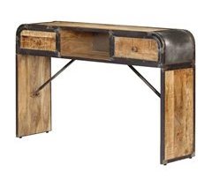 Aparador consola madera de mango maciza esilo vintage con 2 cajones y 1 compartimento 120x30x75 cm 4402200
