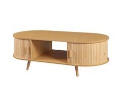 Mesa de centro Nordkapp con estantes MDF bambú [en.casa]