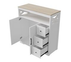 Aparador escandinavo de 100 cm con 3 cajones y 2 puertas