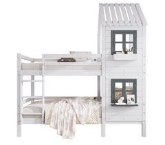 Litera cabaña infantil de madera de pino