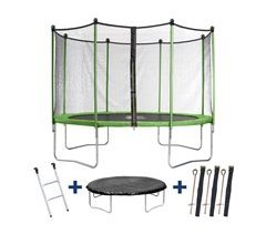 Trampolín " Yoopi " con red + escalera + cubierta de protección