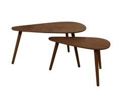 Set de 2 mini mesas auxiliares KOMO madera natural marca ECOANYA 