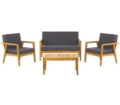 Beliani Conjunto de jardín Madera de acacia PALLANO