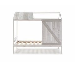 Cama cabaña ELIOT 90cm blanco, gris claro y gris oscuro