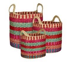 Cesta ALMA seagrass fucsia marca CONFORAMA