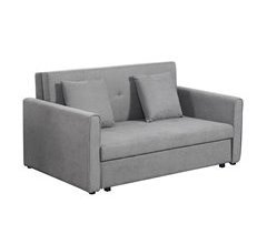 Sofá Cama Poliéster, Espuma, Madera de Eucalipto HOMCOM