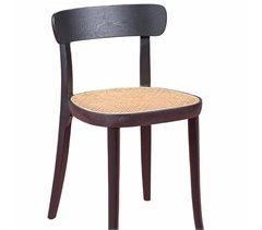 Silla de diseño en madera de fresno y asiento de ratán - Tours