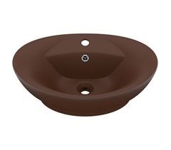 Lavabo lujoso ovalado con rebosadero cerámica