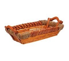 Bandeja de mimbre y madera