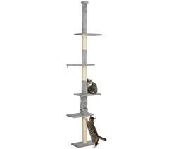 Árbol para Gatos Aglomerado de Madera, Felpa PawHut