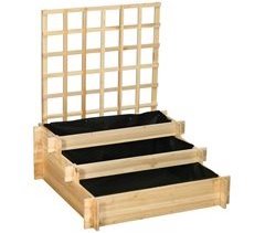 Jardinera de Escalera Madera de Abeto Outsunny