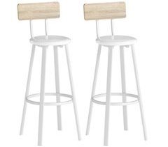 Taburetes de Bar Melamina de Madera, Metal HOMCOM, hogar - cocina