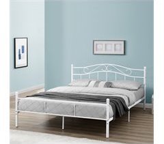 Cama doble (Florenz)  con cabecero curvado y somier metal 166x208