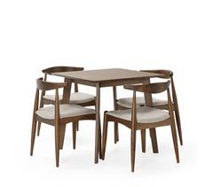 Juego de mesa y 4 sillas de comedor Corzo 80x80