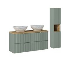 Conjunto de muebles con doble lavabo 4 cajones y columna Jade