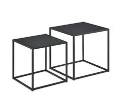 Set de 2x Mesas auxiliares Morsum en forma de cubo metal