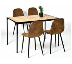 Conjunto de mesa y 4 sillas estilo industrial