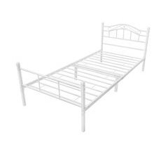 Cama individual (Florenz)  con cabecero curvado y somier metal 126x208