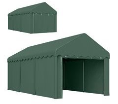 Garaje Exterior Coche Poliéster, Acero Galvanizado Outsunny