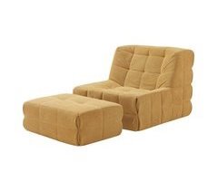 Sillón de suelo con reposapiés Koskyvn Textil