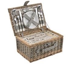 [casa.pro] Cesta de pícnic para 4 personas con nevera, cubiertos