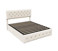 Cama contenedor, estructura de cama con cabecero y somier