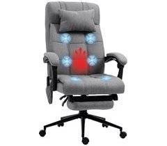 Silla de Masaje Lino, Espuma, Acero,Tablero Multicapa Vinsetto