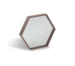 Espejo pared hexagonal nogal