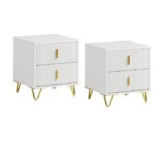 Set de 2 Mesitas de Noche con 2 cajones FBT115-Wx2 SoBuy