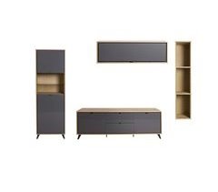 Compacto tv 247,9cm gris y roble CORNICE