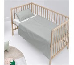 Basic Juego de sábana cuna Gris