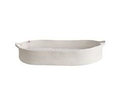 Cesto cambiador para bebés oval de algodón natural con colchón