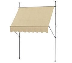 Toldo Manual Retráctil Poliéster, Aluminio Outsunny