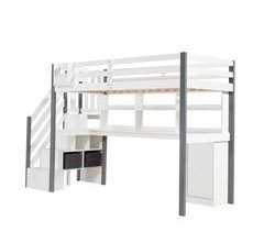 Cama alta infantil de madera de pino y mdf