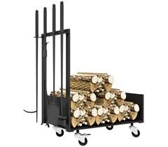 Estante para Leña Metal Outsunny, hogar - climatización