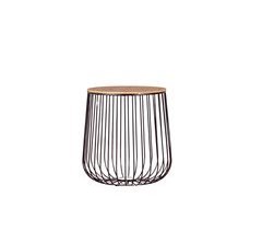 Mesa auxiliar en madera de fresno y acero lacado - Zurich 39x39