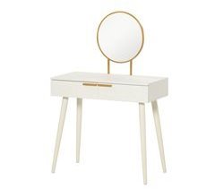 Tocador con Espejo Melamina, Madera de Caucho HOMCOM 80