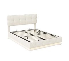 Cama con somier hidráulico, LED, almacenaje