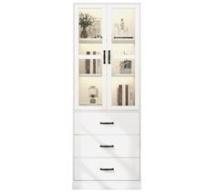 Vitrina de mdf con 2 puertas y 3 cajónes